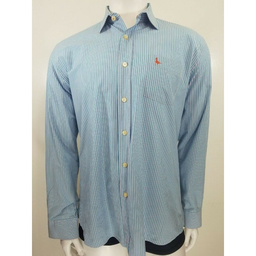 Jack Wills Button Down Shirt Mens XL Blue Striped Fabulously British Long Sleeve